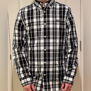 Chaos | Black and White Plaid Button-Down